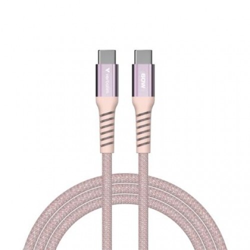 Кабел Verbatim Sync & Charge USB-C to USB-C 60W Magnetic 120 cm - Pink-1