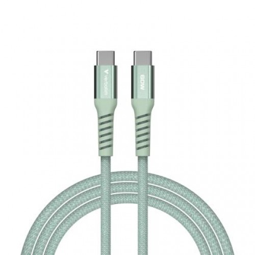 Кабел Verbatim Sync & Charge USB-C to USB-C 60W Magnetic 120 cm - Green-1