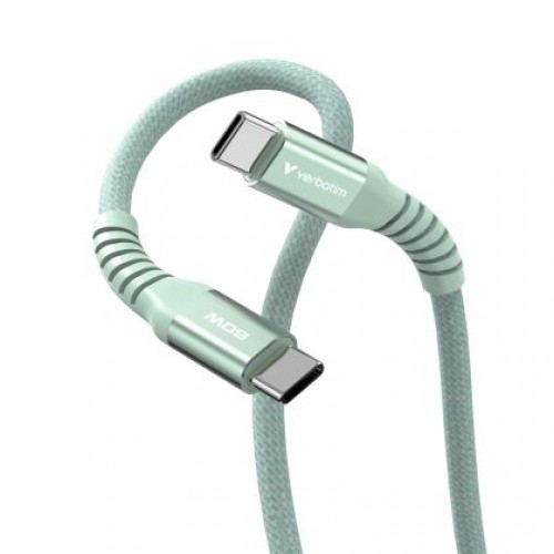 Кабел Verbatim Sync & Charge USB-C to USB-C 60W Magnetic 120 cm - Green-3