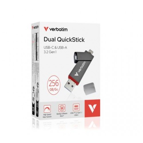 Твърд диск Verbatim Dual QuickStick USB-C & USB-A USB 3.2 Gen 1 256GB-4