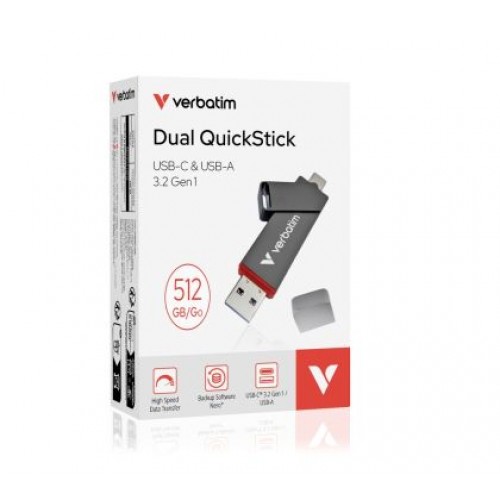Твърд диск Verbatim Dual QuickStick USB-C & USB-A USB 3.2 Gen 1 512GB-4