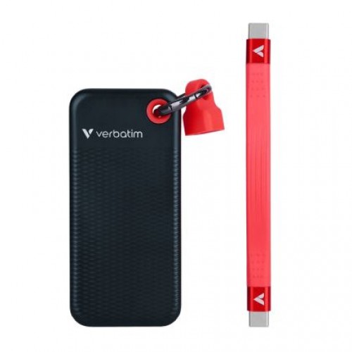 Твърд диск Verbatim Pocket SSD USB 3.2 Gen 2 1TB Black/Red-1