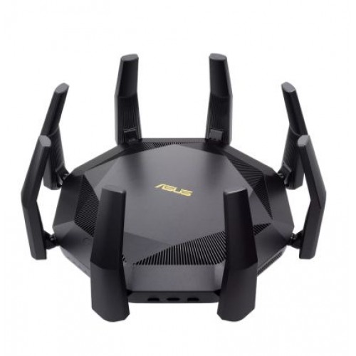 Рутер Asus Wireless Router, RT-AX89X, AX6000, 8x8 Dual-Band, Quad-Core 2.2GHz CPU, 256MB/1GB Flash/RAM, 10G port, SFP+ port, AiProtection Pro, Adaptive QoS, VPN server/client, IPTV, OFDMA, MU-MIMO, Beamforming, Link Aggregation, Port forwarding, AiMesh, B