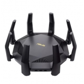Рутер Asus Wireless Router, RT-AX89X, AX6000, 8x8 Dual-Band, Quad-Core 2.2GHz CPU, 256MB/1GB Flash/RAM, 10G port, SFP+ port, AiProtection Pro, Adaptive QoS, VPN server/client, IPTV, OFDMA, MU-MIMO, Beamforming, Link Aggregation, Port forwarding, AiMesh, B