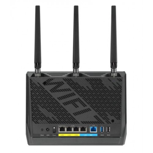 Рутер Asus Gaming Wireless Router, RT-BE86U, BE6800, Dual-Band, Quad-Core 2.6GHz CPU, 256MB/1GB Flash/RAM, 4K-QAM, MLO, 10G port, 2.5G quad-port, AiProtection Pro, Adaptive QoS, VPN Fusion, Instant Guard, IPTV, OFDMA, MU-MIMO, UTF-8 SSID, AiMesh, Black-1