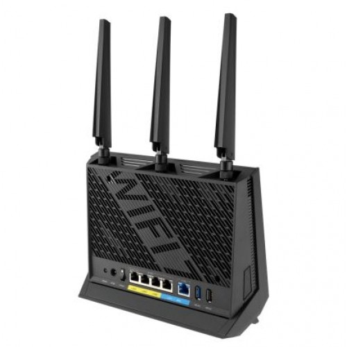Рутер Asus Gaming Wireless Router, RT-BE86U, BE6800, Dual-Band, Quad-Core 2.6GHz CPU, 256MB/1GB Flash/RAM, 4K-QAM, MLO, 10G port, 2.5G quad-port, AiProtection Pro, Adaptive QoS, VPN Fusion, Instant Guard, IPTV, OFDMA, MU-MIMO, UTF-8 SSID, AiMesh, Black-6