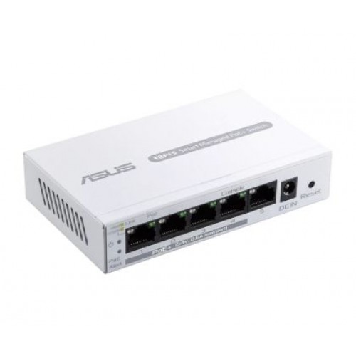 Комутатор Asus Business 5Port Smart Managed Switch PoE+,ExpertWiFi EBP15, 4 ports PoE+, 60W, VLAN, QoS, Port Mirroring, wall mounting,White-1