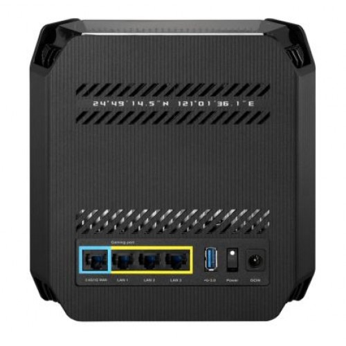 Меш система Asus Gaming Mesh WiFi system, ROG Rapture GT6 1PK, AX10000,Tri-Band, up to 275m2, Tri-Core 1.7GHz CPU, 256MB/512MB Flash/RAM, 2.5G port, AiProtection Pro, Adaptive QoS, VPN server/client, IPTV, OFDMA, MU-MIMO, Beamforming, Link Aggregation, Ai-1