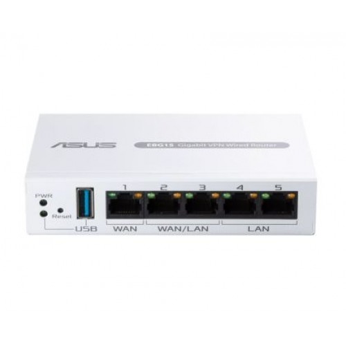 Рутер Asus Business Gigabit VPN wired router, ExpertWiFi EBG15, 1 gigabit WAN+2 gigabit WAN/LAN, USB port backups, Bluetooth® 3.0, SDN, customized guest portal, Commercial-Grade Network Security & VPN, wall mounting, White-2