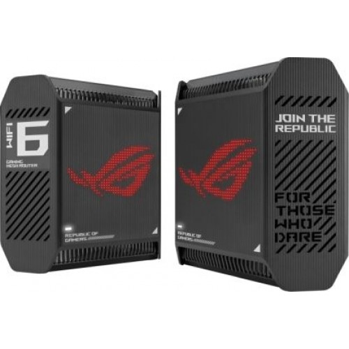 Меш система Asus Gaming Mesh WiFi system, ROG Rapture GT6 2PK, AX10000,Tri-Band, up to 540m2, Tri-Core 1.7GHz CPU, 256MB/512MB Flash/RAM, 2.5G port, AiProtection Pro, Adaptive QoS, VPN server/client, IPTV, OFDMA, MU-MIMO, Beamforming, Link Aggregation, Ai
