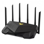 Рутер Asus Gaming Wireless Router, TUF Gaming-AX6000, AX6000, Dual-Band, Quad-Core 2.0GHz CPU, 256MB/512MB Flash/RAM, 2.5G dual-port, AiProtection Pro, Adaptive QoS, VPN Fusion, IPTV, OFDMA, MU-MIMO, Beamforming, Link Aggregation, Port forwarding, AiMesh,