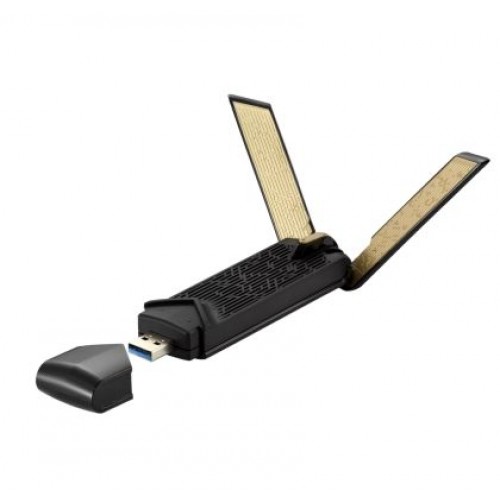 Адаптер Asus USB Adapter, USB-AX56, AX1800, Dual-Band, USB 3.2 Gen 1, OFDMA, MU-MIMO, 2x External antenna, Black-3