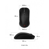 Мишка BenQ ZOWIE S2-DW 4K Wireless Mouse for Esports, Size S, 65g, up to 4000 Hz, up to 3200 DPI, Symmetrical design, Shorter overall w/side curves for stable tracking, Wireless w/4K enhanced receiver, Powered by Sports Science, Driverless, plug and play