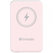Външна батерия Verbatim MCP-5PK Power Pack 5000 mAh with UBS-C PD 20W / Magnetic Wireless Charging 15W Pink