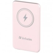 Външна батерия Verbatim MCP-5PK Power Pack 5000 mAh with UBS-C PD 20W / Magnetic Wireless Charging 15W Pink
