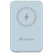 Външна батерия Verbatim MCP-10BE Power Pack 10000 mAh with UBS-C PD 20W / Magnetic Wireless Charging 15W Blue