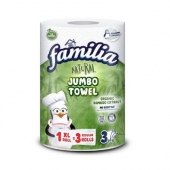 Кухненска ролка Familia Jumbo 100% целулоза, трипластова, Бяла