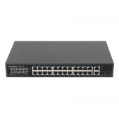 Комутатор Lanberg Switch 24 x 100MB POE+/2 x Combo Rack 19