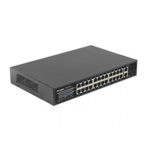 Комутатор Lanberg switch 24x 100mb poe+/2x combo rack 19