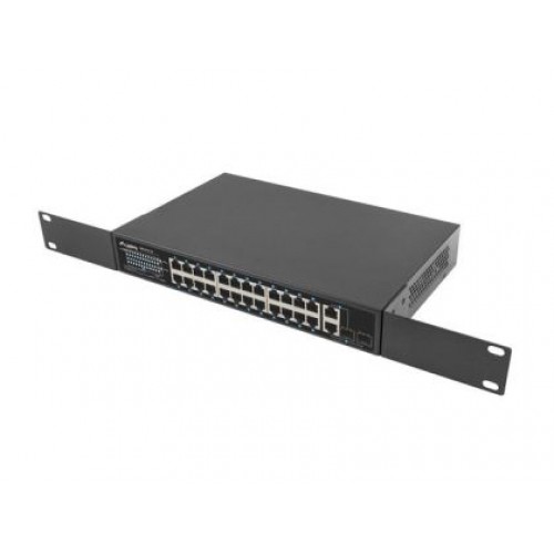 Комутатор Lanberg switch 24x 100mb poe+/2x combo rack 19