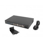 Комутатор Lanberg switch 16x 100mb poe+/2x 1GB/1x sfp unmanaged rack 10