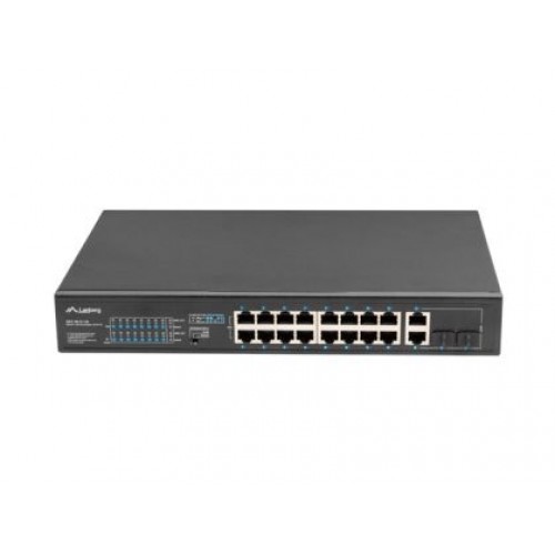 Комутатор Lanberg switch 16x 100mb poe+/2x 1GB/1x sfp unmanaged rack 10