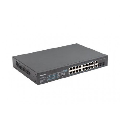Комутатор Lanberg switch 16x 100mb poe+/2x 1GB/1x sfp unmanaged rack 10