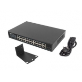 Комутатор Lanberg switch 24x 1GB poe+/2x GB 2x sfp rack 19