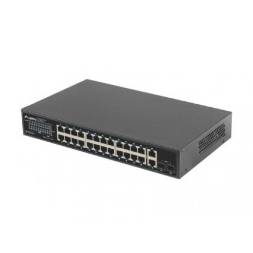 Комутатор Lanberg switch 24x 1GB poe+/2x GB 2x sfp rack 19