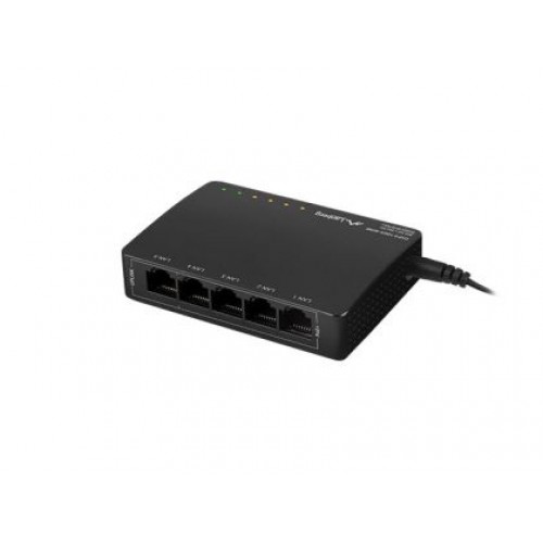 Комутатор Lanberg switch dsp3-1005-60w 5x 1GB poe+ (4 port poe 30w/port max 60w) unmanaged desktop-1