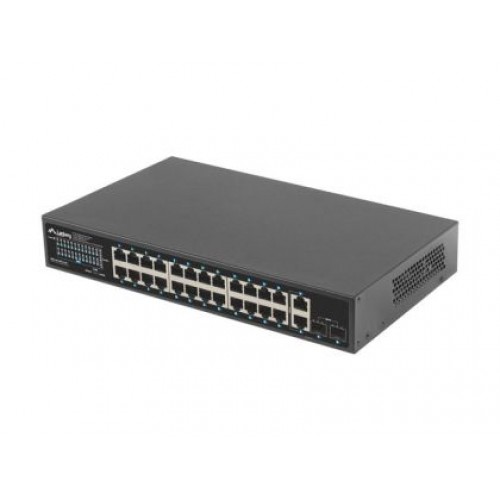 Комутатор Lanberg switch 24x 1GB poe+/2x GB 2x sfp rack 19