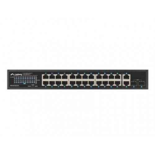 Комутатор Lanberg switch 24x 1GB poe+/2x GB 2x sfp rack 19