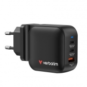 Зарядно устройство Verbatim Mini GaN Charger 70W 3 Port US plug with EU and UK adaptors