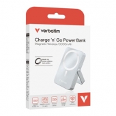 Външна батерия Verbatim Charge 'n' Go Power Bank with Stand Magnetic Wireless 10000mAh Blue