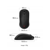Мишка BenQ ZOWIE U2-DW 4K Wireless Mouse for Esports, Size M, 60g, up to 4000 Hz, up to 3200 DPI, Symmetrical design, Inward-curved both sides for agility during multi-angle movement, Wireless w/4K enhanced receiver, Driverless, plug and play