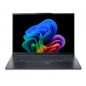 Лаптоп Acer Swift GO 16, SFG16-61-R418, AMD Ryzen 7 350 with AI (Up to 5.0GHz, 16MB), 16” WUXGA+ OLED 120Hz, Adobe&DCI-P3 100%, 1*32GB DDR5, 1024GB PCIe NVMe SSD, AMD Radeon 860M, QHD IR cam, WIFI7+BT, Win 11 Home,Titanium Gray