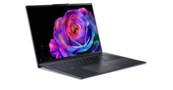 Лаптоп Acer Swift GO 16, SFG16-61-R418, AMD Ryzen 7 350 with AI (Up to 5.0GHz, 16MB), 16” WUXGA+ OLED 120Hz, Adobe&DCI-P3 100%, 1*32GB DDR5, 1024GB PCIe NVMe SSD, AMD Radeon 860M, QHD IR cam, WIFI7+BT, Win 11 Home,Titanium Gray-1