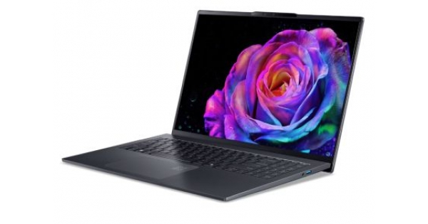 Лаптоп Acer Swift GO 16, SFG16-61-R418, AMD Ryzen 7 350 with AI (Up to 5.0GHz, 16MB), 16” WUXGA+ OLED 120Hz, Adobe&DCI-P3 100%, 1*32GB DDR5, 1024GB PCIe NVMe SSD, AMD Radeon 860M, QHD IR cam, WIFI7+BT, Win 11 Home,Titanium Gray-2