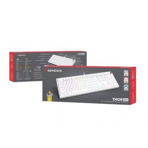 Клавиатура Genesis Mechanical Gaming Keyboard Thor 404 White RGB Backlight Gateron Yellow Pro, US Layout-8