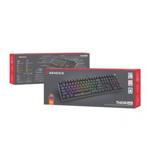 Клавиатура Genesis Mechanical Gaming Keyboard Thor 404 Black RGB Backlight Outemu Peach Silent, US Layout-7