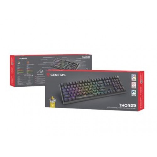 Клавиатура Genesis Mechanical Gaming Keyboard Thor 404 Black RGB Backlight Gateron Yellow Pro, US Layout-3