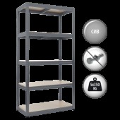 Метален стелаж STAR 180x90x45 см, до 350 кг на рафт - сив