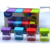 Острилка NL-379 Пластмасова с резервоар, двойна, Различни цветове