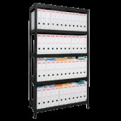Метален стелаж HARD 180x90x40 см, до 130 кг на рафт  - черен