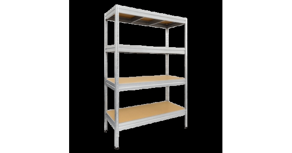 Метален стелаж Carmen CR-1024 - 180x120x60 см, до 600 кг на рафт - цинк-1