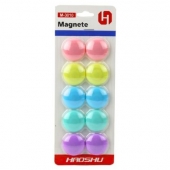 Магнити за бяла дъска Ф30 mm, 10 бр. цветен микс, блистер