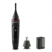 Тример Beurer MN3X mini trimer; For trimming and shaping eyebrow, nose and ear hairs; 2 attachments and extra comb attachment 3/6 mm; Splash-proof (IPX4)
