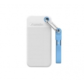 Твърд диск Verbatim Pocket SSD USB 3.2 Gen 2 1TB White/Light Blue incl. two rubber sleeves