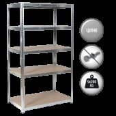 Метален стелаж Carmen CR-1018 - 180х100х60 см, до 200 кг на рафт - цинк