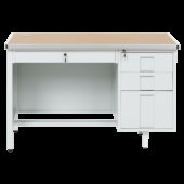 Метално бюро Carmen CR-1318 L - сиво / бук